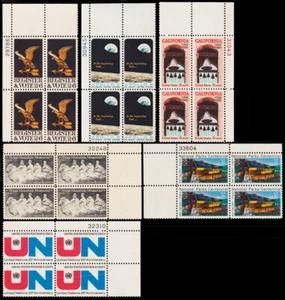 United States Scott 1344 / 1452 Plate Blocks of 4 (1968-72) Mint NH VF W - Picture 1 of 1