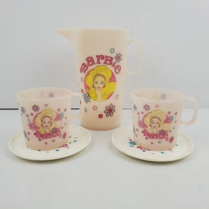 Vintage Barbie Chilton Globe 5 Piece Tea Set #54220 Plastic Pitcher Plates Cups - Picture 1 of 10