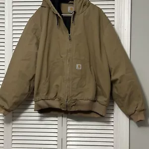Carhartt Classic Heavy-Duty Hooded Coat Men 2XL 100% Cotton Tan Workwear - Bild 1 von 9