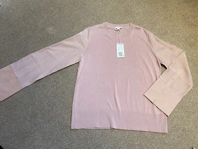 💖BNWT £79 COS ROSE PINK COTTON SILK JUMPER TOP BLOUSE SIZE SMALL 10 12 💖 - Image 1 of 2