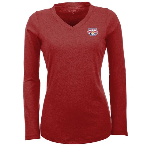 Women's New York Red Bulls Flip V-Neck Long Sleeve Tee Cover