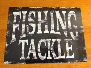 Fishing Tackle Sign Rustic Lake House Cabin Lodge Fisherman Store Supplies NEW - Picture 1 of 4
