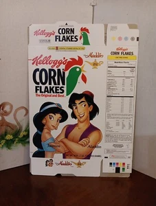 1993 Kellogg's Corn Flakes "Aladdin" Walt Disney 18 oz Cereal Box - Picture 1 of 4
