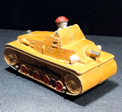 40's Auburn US Military Army Tank Rubber Toy Car Man Cave Sun GOOD PAINT! - Image 1 of 4