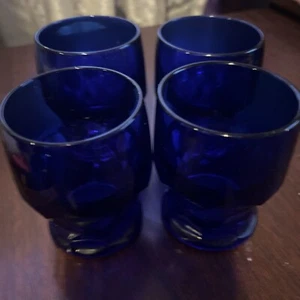 Fenton Georgian Cobalt Blue Flat Tumbler Set (4) 5 Oz - Picture 1 of 5
