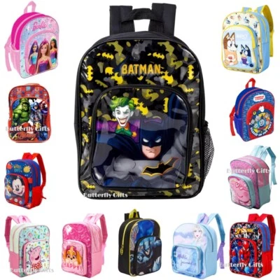 DISNEY Boys Girls Kids DELUXE Backpack Junior Character Rucksack School Bag Paw Peppa