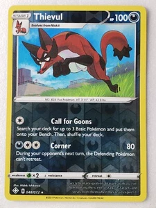REVERSE HOLO Thievul 048/072 NM - Shining Fates Pokemon Card $2 Flat Shipping - Picture 1 of 2