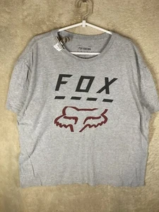 FOX RACING Casual T-Shirts Top Size XL Mens Grey Logo Short Sleeve - Picture 1 of 10