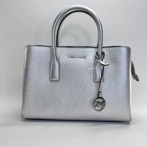 Bolso de mano MICHAEL Michael Kors Ruthie de cuero plateado elegante - Imagen 1 de 13
