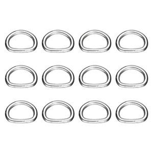12pcs Anello a D in Metallo (9/16") - 201 Fibbia a D in Acciaio Inox Spessore 4mm - Foto 1 di 7