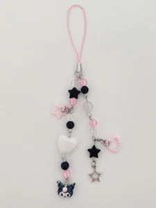 Sanrio Kuromi Phone Charm Keychain Cutecore y2k Jewelry - Zdjęcie 1 z 2