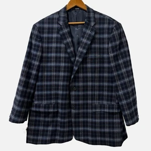 Blazer chaqueta deportiva a cuadros azul/negro Saddlebred para hombre 100 % algodón talla 50 L - Imagen 1 de 8