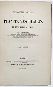 Bourgugnat - Catalogue plantes vasculaires Aube 1856 / Botanik Flore botanique - Picture 1 of 1