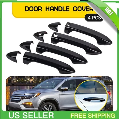 Juego de 4 molduras de cubierta de manija de puerta exterior de plástico negro Honda Pilot 2016-2022 Foto 1 de 4