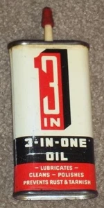 LATTINA OLIO VINTAGE 3 IN UNO, 3 ONCE, MEZZA PIENA, PRE CODICE A BARRE - Foto 1 di 4