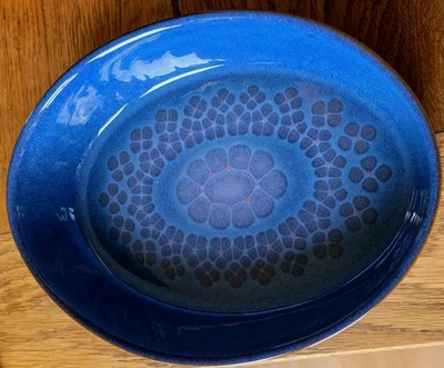 Denby Midnight Blue Oval Stoneware Serving Dish 28.5cm x 21cm - Image 1 of 4