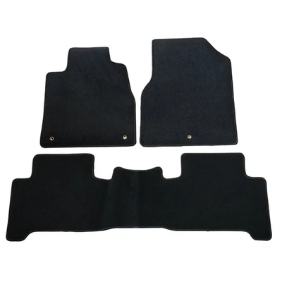 Alfombrillas de nailon negras antideslizantes delanteras traseras para coche Acura MDX 07-13 3 PIEZAS Foto 1 de 3