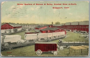 CARTOLINA ANTICA BRIDGEPORT CT BARNUM & BAILEY CIRCUS PIÙ GRANDE SPETTACOLO sulla TERRA - Foto 1 di 2