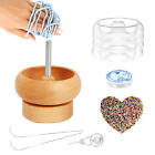 Wooden Bead Spinner Bowl Quickly Stringing Beads Tool for Jewelry Making