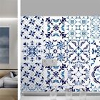 Discounted 10pcs White Blue Self-adhesive Wall Floor Tile Sticker