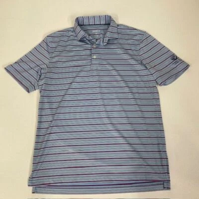 Johnnie-O Summit Hills Country Club Striped Golf Polo Performance Shirt Size M - Image 1 of 4