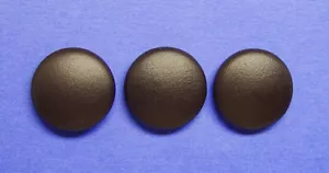 3 MADE IN USA GENUINE DARK BROWN LEATHER COVERED BUTTONS METAL LOOP,23 MM 7/8" - Picture 1 of 7
