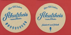Schultheis Rhein Bierliste Brauerei Bierdeckel Bierfilz Bieruntersetzer - Picture 1 of 1