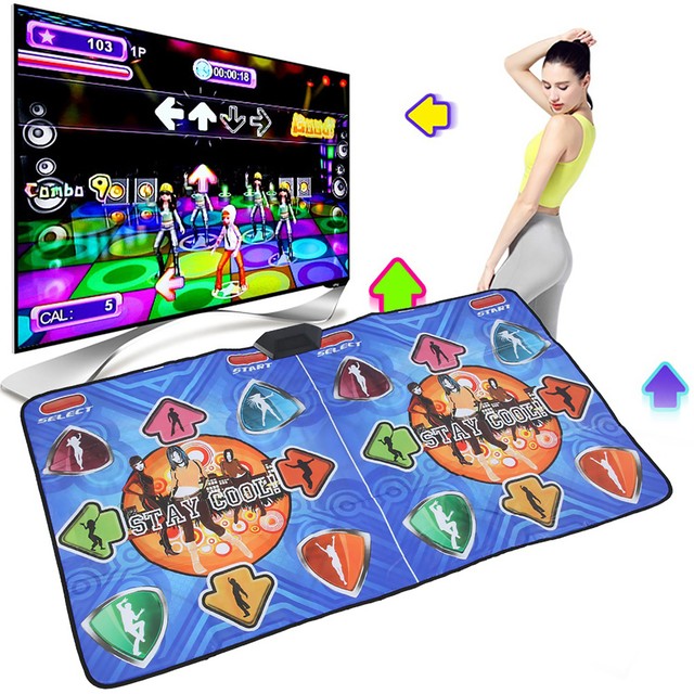 Keenso Tapete de dança, cobertor de dança, tapete de dança com chave USB  11, cobertor de dança inglês, tapete de música eletrônica, para festas e  exercícios em casa, jogo de arcade, jogador