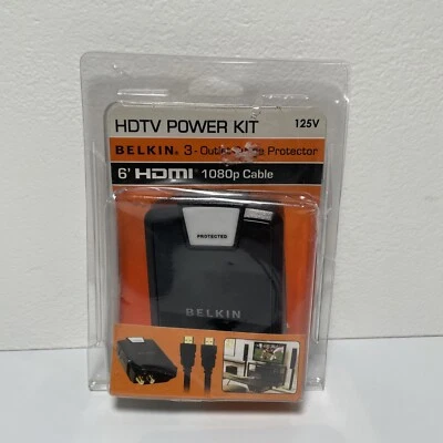 Belkin HDTV Power Kit 3 Outlet Surge Protector with 6’ HDMI 1080p Cable - Image 1 of 4