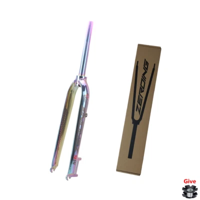 Horquilla de bicicleta MTB 26 27,5 29" aleación bicicleta de carretera freno en V galvanoplastia horquilla dura Foto 1 de 4