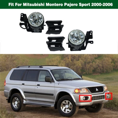 Bumper Fog Lights Lamps w/Grille For Mitsubishi Montero Pajero Sport 2000-2006 - Image 1 of 4