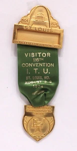 Cinta trasera de la Unión Tipográfica ITU insignia medallón San Luis 1974 - Imagen 1 de 4