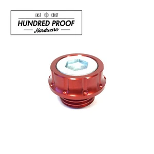 HUNDRED PROOF HARDWARE Oil Cap Honda Civic Acura Integra D15b B16a K20a [Red] - Picture 1 of 2