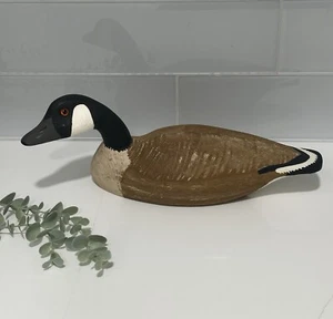Kanadische Gans Lockvogel Holz Vintage Schild von Evelyn aus 1984 Sammlungsstück - Bild 1 von 9