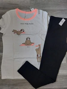 NWT Justice Girls Outfit Sloth Top Size 8 /Full Length Leggings Size 7/8 (8) - Picture 1 of 1