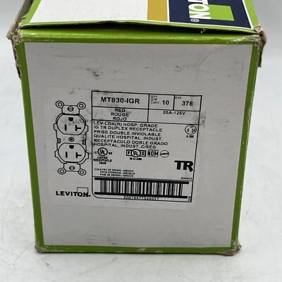 Leviton MT830-ILR Lev-Lok 20A, Hosp grade, industrial,  10 Pack - Image 1 of 3