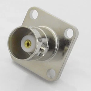50 Ohm BNC Panel Mount Socket, Square Flange 4 Four Hole Female 50Ω - Picture 1 of 4