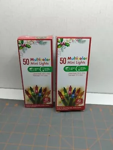 2 Packungen 50 mehrfarbige Mini Glühbirne Schnur Strang Weihnachten Regenbogen Dekoratio - Bild 1 von 2