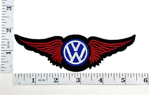 Embroidered Patch - German Autos - Red Wings - Iron-on - Nice - VW - Picture 1 of 1