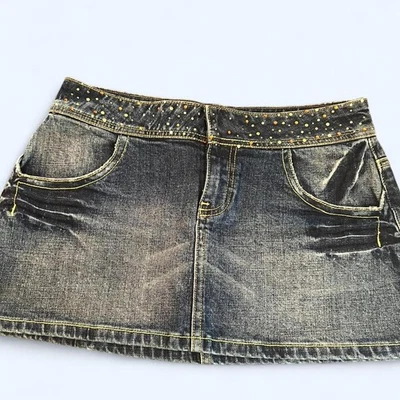 Minifalda vaquera de tiro bajo Younique Vintage Y2K talla 9 Foto 1 de 4
