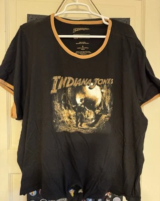 Her Universe Indiana Jones Cave Scene Girls Tie-Front T- Shirt Plus Size 5X - Image 1 of 4