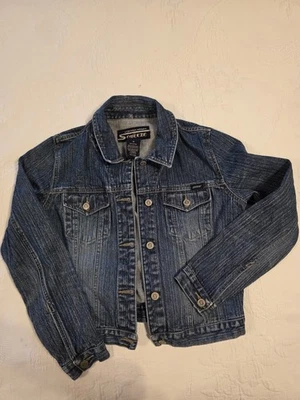 Stephen Hardy Squeeze Denim Jacket Womens Medium Blue Jean Trucker Classic Y2K - Image 1 of 4