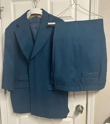 Traje de hombre Fortino Landi 3 piezas chaqueta pantalones y chaleco rayas verdes talla 54R/48R Foto 1 de 4