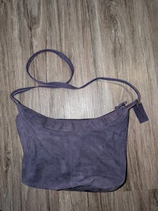 Vintage Jacqueline Ferrar lila aubergine Wildleder Leder Schultertasche Handtasche - Bild 1 von 17