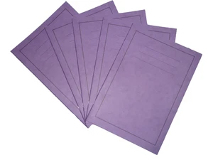 A4 Schulhefte x 5 lila linierter Rand hochwertig Schule College Arbeit - Bild 1 von 3