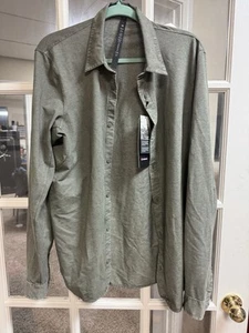 Lululemon Commission Long-Sleeve Shirt Wash Dyed Green EZYZ Men's Size L - Picture 1 of 6