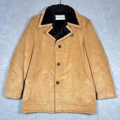 VTG 70s McGregor Corduroy Coat Sherpa Pile Lined Ranch Jacket 40 Medium Honey - Image 1 of 4