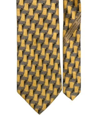 Ermenegildo Zegna Tie Gray Gold 100% Silk Italy - Image 1 of 3