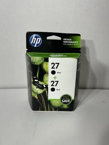 Genuine HP 27 Black Ink Cartridges Twin Pack C9508FN Expired 03/2013 - Picture 1 of 3