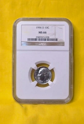 1996 D ROOSEVELT DIME ~ NGC~ MS66 ~ MINT QUALITY - Image 1 of 4